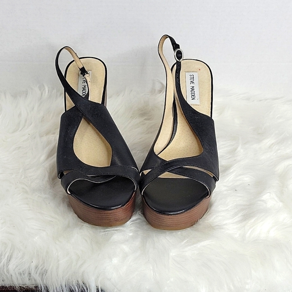 STEVE‎ MADDEN Black Sauna Platform Shoes Size 9